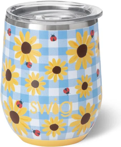 Miniatura 16 de Swig Life Vaso de vino de 12 onzas con tapa, acero inoxidable, apto para lavavajillas, portátil, triple aislamiento (todos los americanos)