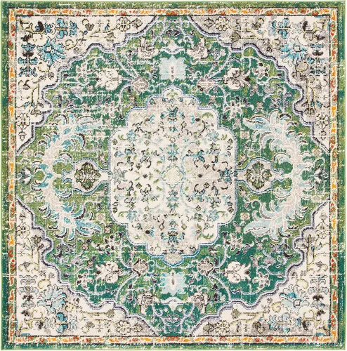 Miniatura 51 de SAFAVIEH Colección Madison MAD447B - Tapete bohemio con medallón antiguo y elegante, no desprende pelusa, para la sala, dormitorio, comedor