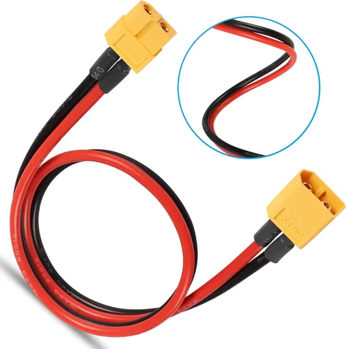 Miniatura 4 de YAODHAOD XT60 Cable de extensión de enchufe 12AWG 50CM cable de silicona, conector XT60 para batería RC Lipo, piezas de juguete de repuesto