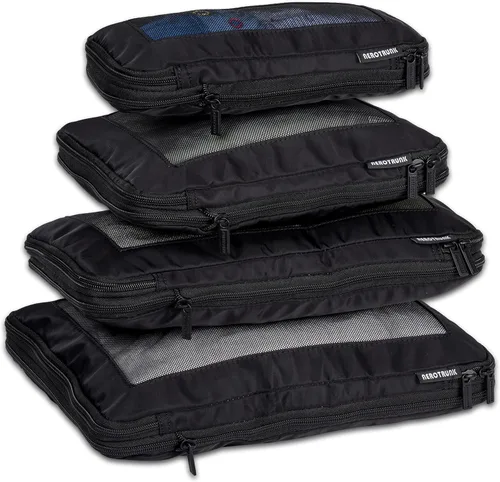 Aerotrunk Cubos de embalaje de compresión para maletas, organizadores de equipaje de compresión con doble cremallera, cubos de equipaje de viaje