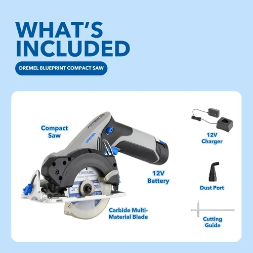 Miniatura 3 de Dremel Blueprint - Sierra circular compacta sin escobillas de 12 V con guía láser integrada, batería de iones de litio y cargador (CS12V-S1)