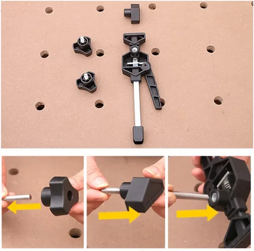 Miniatura 8 de Abrazadera de banco para perro, abrazaderas de banco de 3/4 pulgadas de liberación rápida y resistente para banco de trabajo con 170 libras