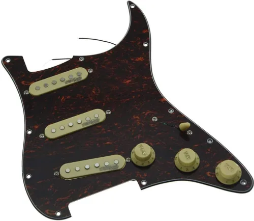 Miniatura 8 de Dopro Golpeador de guitarra cargado con pastillas Wilkinson precableado ST Pickguard para Estados Unidos/México, fabricado en FD Stratocaster Aged