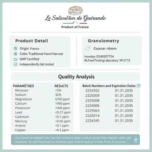 Miniatura 3 de Le Saliculteur - Sal marina gris francesa, método celta tradicional, sal mineral gruesa sin refinar de 16 onzas, certificado PGI, tarro de vidrio