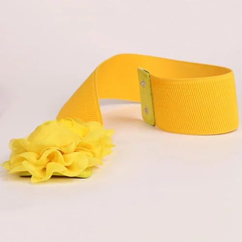 Miniatura 3 de Cinturón ancho de cintura con hebilla de flor para mujer
