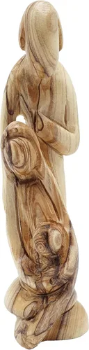 Miniatura 10 de Zuluf HOF027 - Figura de madera de olivo de 3.1 pulgadas, pequeña Natividad tallada a mano de José, Virgen María y Niño Jesús, inauguración de casa