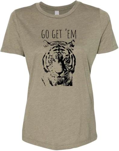 Miniatura 13 de Cute Women's Screen Printed Crew Neck Tee, Shirts With Sayings, Dusty Blue or Olive
