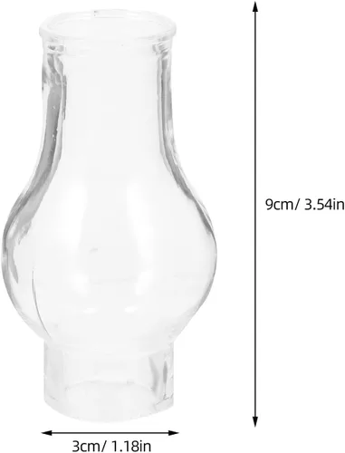Miniatura 2 de Holibanna Lámpara de aceite de vidrio transparente para chimenea, 3.54 x 1.96 x 1.18 pulgadas, globo de repuesto para lámparas vintage de queroseno
