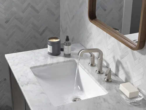 Miniatura 2 de Delta Faucet Tetra - Grifo de baño de níquel cepillado de 3 agujeros, grifo de baño de níquel cepillado, grifo de lavabo de baño, tecnología