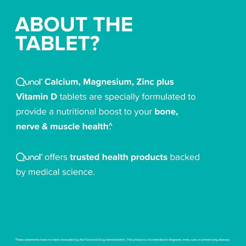 Miniatura 4 de Qunol Tabletas de calcio 3 en 1 con calcio, magnesio y zinc para apoyo inmunológico, suplemento de salud ósea, nerviosa y muscular, 270