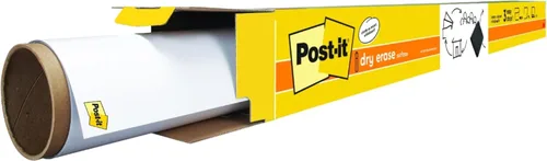 Post-it Película para Pizarra de Borrado en Seco para Paredes, Puertas, Mesas, Pizarras y Más, Pizarra Blanca Adhesiva Extraíble para Pared,