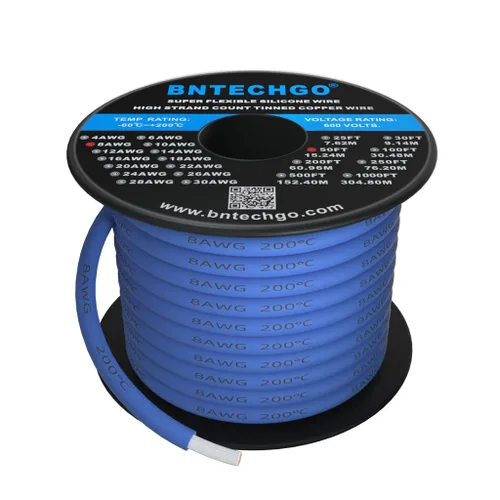 Miniatura 10 de Bntechgo 8 alambres de silicona suave y flexible, silicona resistente a altas temperaturas, altamente eficiente 8 AWG calibre, 1650 hilos de alambre