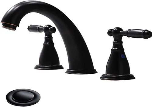 Miniatura 10 de Phiestina Grifo de baño cromado de 8 pulgadas y 3 agujeros con drenaje desplegable de metal, grifo de lavabo de baño sin Lesd, WF008-4-C Cromo