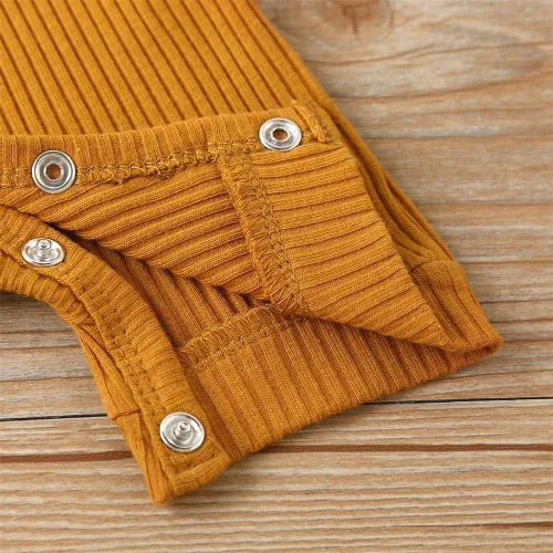 Miniatura 137 de Mameluco unisex de manga corta para bebé recién nacido, con botones, de una pieza, ropa de color sólido