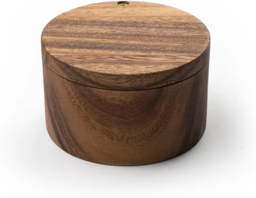 Miniatura 8 de Ironwood Gourmet 28221 Recipiente para guardar la sal de los Apalaches, madera de acacia, 4 x 4 x 2.5 pulgadas, marrón