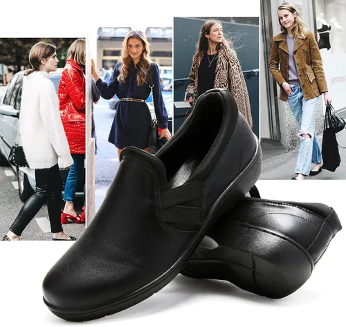 Miniatura 7 de UZB Mocasines ortopédicos para mujer, zapatos cómodos y casuales de vestir con espuma viscoelástica