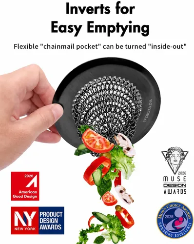 Miniatura 2 de Revolucionario colador de drenaje para fregadero de cocina, colador reversible patentado para fregadero de cocina, cesta coladora de fregadero
