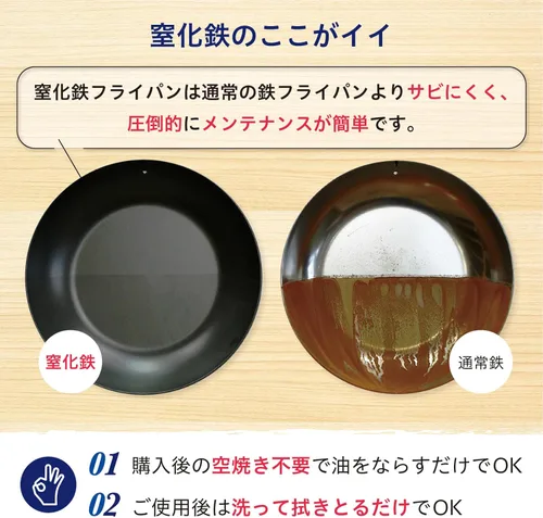 Miniatura 3 de Riverlight JS1228 Kyoku JAPAN - Sartén de hierro con tapa, 11.0 pulgadas (11.0 in), nitruración de hierro, compatible con IH, resistente a