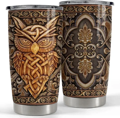 Miniatura 34 de SANDJEST Vaso irlandés de acero inoxidable con tapa de cruz celta de 20 onzas, regalos para mujeres, cumpleaños, Navidad Irish