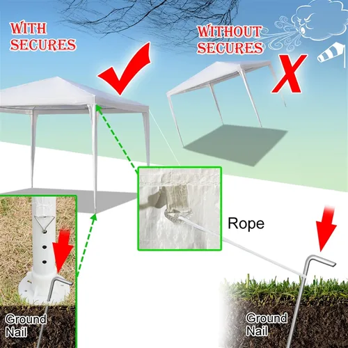 Miniatura 6 de Tienda de campaña instantánea de 10 x 10 pies para fiestas, carpa para exteriores, refugio impermeable y portátil con tela de polietileno, tubos