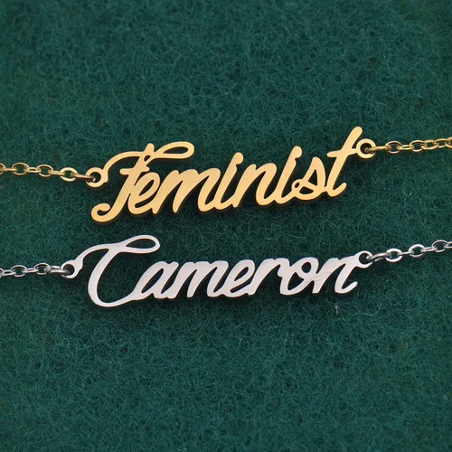 Miniatura 2 de Collar con colgante de placa de nombre personalizado, de acero inoxidable