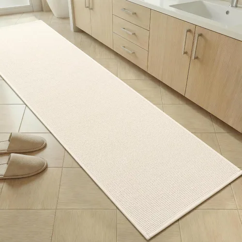 Miniatura 65 de YIHOUSE Juego de 2 tapetes de baño, color beige, ultrafino, absorbente, antideslizante, para baño, lavable, ducha, lavabo, lavandería