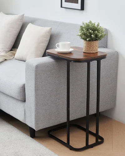 Miniatura 6 de KJGKK Juego de 2 mesas auxiliares en forma de C, mesa auxiliar pequeña de 26.6 pulgadas de alto para sofá, cama, mesa alta de bandeja de TV