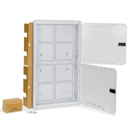 Miniatura 10 de ICC Recinto de cableado estructurado de plástico de 9", recinto multimedia con cubierta, caja de gestión de cables para cableado estructurado