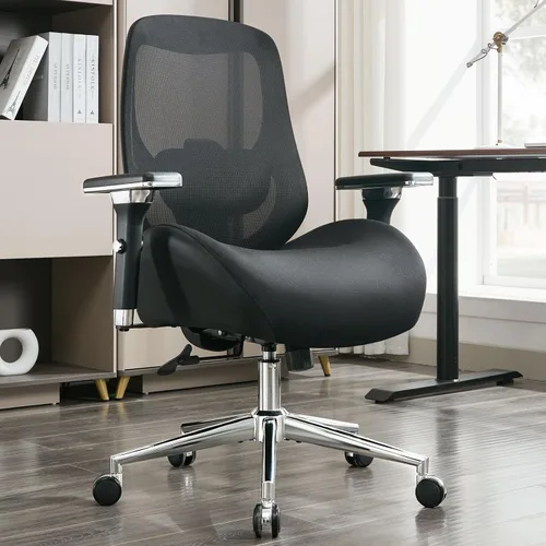 Miniatura 2 de Silla de oficina grande y alta de 750 libras con cojín de asiento ancho y grueso para personas pesadas, sillas de escritorio ergonómicas de malla
