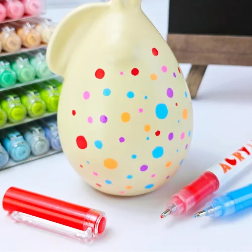 Miniatura 7 de kander Bolígrafos de gel acrílico, 12 colores resaltadores de tinta de gel acrílica con punta de bala, cobertura fuerte, gran capacidad de tinta