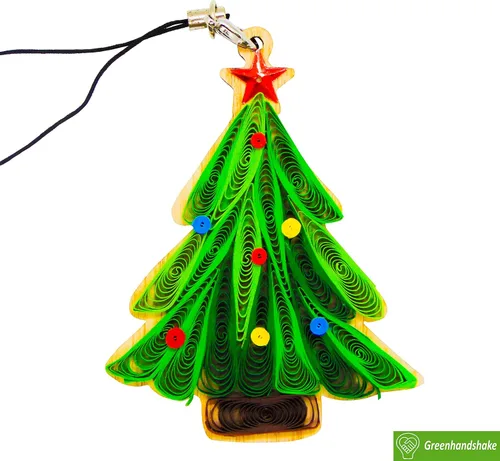 Miniatura 6 de Árbol de Navidad, decoración del hogar, decoración navideña, adorno hecho a mano, ornamento quilled, bolso, mochila, bolso, teléfono móvil