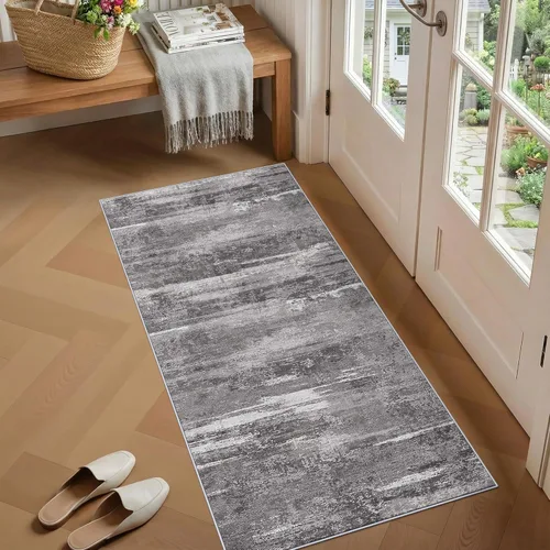 Miniatura 26 de Alfombra lavable para pasillo de 3 x 12 pulgadas, alfombras abstractas modernas con parte trasera antideslizante, alfombra ultra suave para cocina