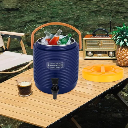 Miniatura 4 de Dispensador aislado de bebidas de acero inoxidable de 13 litros/3.4 galones, dispensador de bebidas frías y calientes con mango y grifo, dispensador