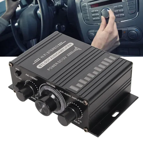 Miniatura 7 de Amplificador de potencia, AK-160BT Bluetooth 5.0 audio estéreo, receptor amplificador de 2 canales 20 W x 2, mini amplificador de potencia