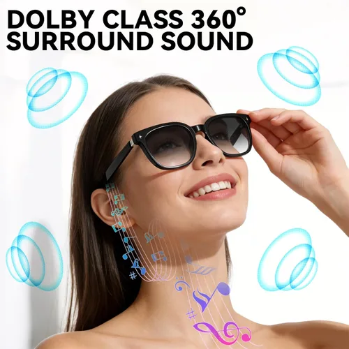 Miniatura 6 de Lentes inteligentes Bluetooth para hombres y mujeres, lentes inteligentes Ai con audio de oído abierto, control de voz, traducción en tiempo real