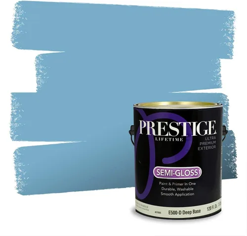 Miniatura 1378 de Pintura Exterior + imprimación PRESTIGE, todo-en-uno, 1 galón, acabado mate, color comparable al Valspar* Royal Gray* VS151-Gris real