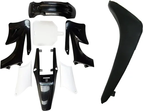 Miniatura 7 de Kit de carenado de plástico, piezas de guardabarros y asiento negro para Apollo 110cc 125cc 150cc Pit Dirt Bike (4naranja + 3blanco)