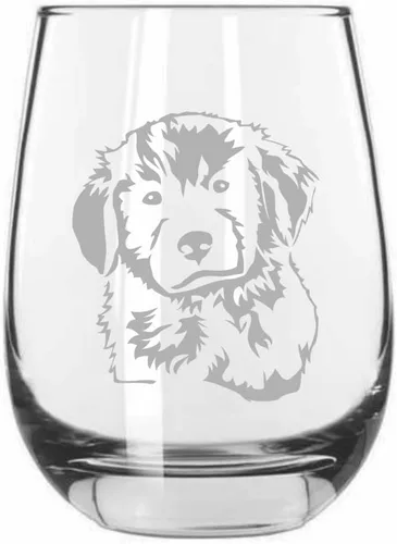 Miniatura 349 de Sakhalin Husky Dog - Copa de vino grabada personalizada de 15.25 onzas sin tallo