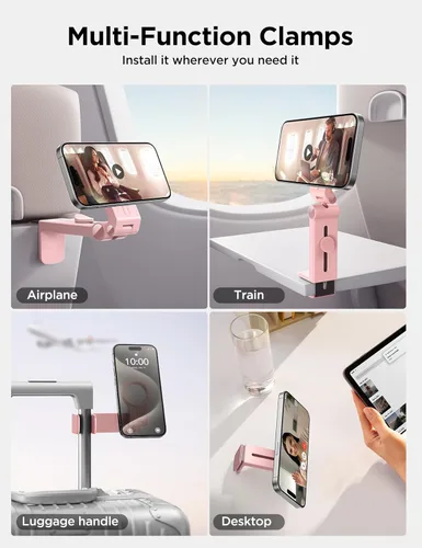 Miniatura 6 de JOYROOM para soporte de teléfono Magsafe para avión, [rotación flexible] soporte de teléfono para avión manos libres, artículos esenciales de viaje