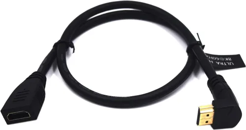 Miniatura 4 de Cable de extensión HDMI 8K a 60Hz de 2 pies, 48 Gbps, cable Ultra HD, recto hembra a macho en ángulo descendente, extensor HDMI 2.1, cable
