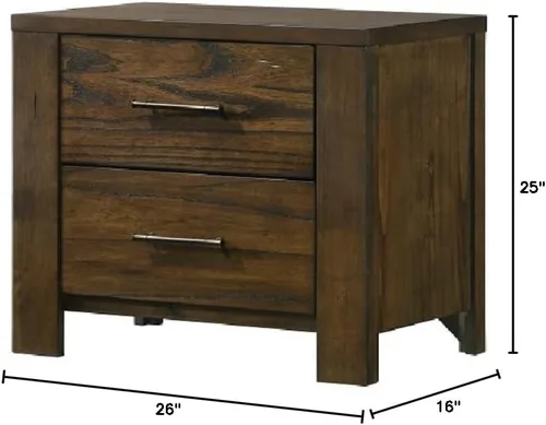 Miniatura 3 de Acme Muebles Merrilee - Mesita de noche con 2 cajones en roble