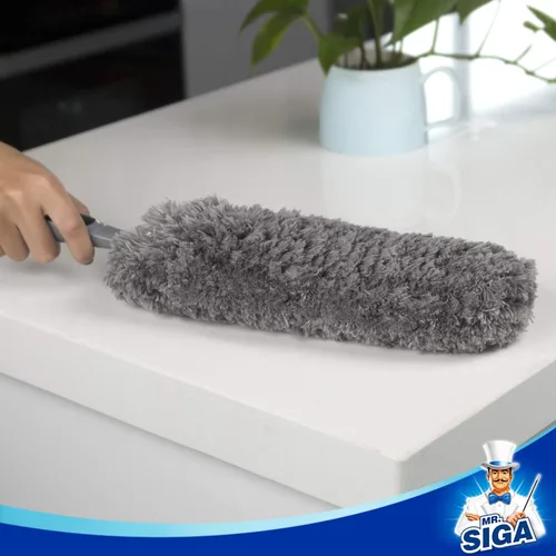 Miniatura 4 de MR.SIGA Plumero de microfibra sin pelusa, plumero lavable para limpieza del hogar, gris