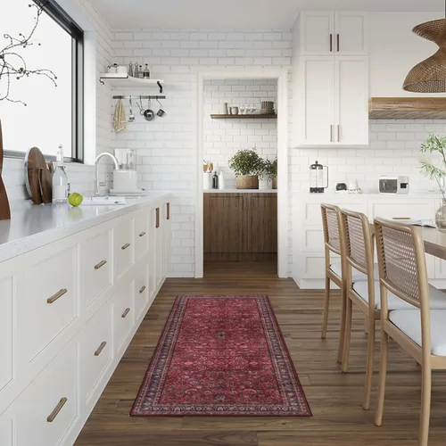 Miniatura 17 de GLN Rugs Traditional Collection - Alfombra de felpilla lavable a máquina, tradicional, antideslizante, alfombra de felpilla de pelo bajo, para sala