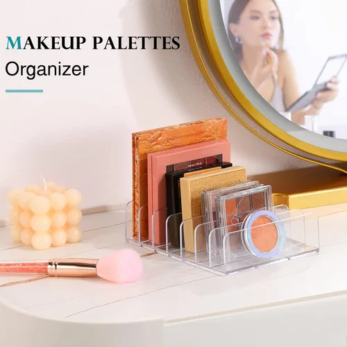 Miniatura 7 de Luxspire Organizador de sombra de ojos acrílica, paquete de 2 organizadores de cajones de maquillaje, organizador de paleta de maquillaje cosmético