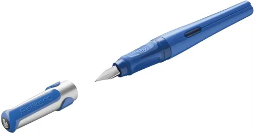 Pelikan Pelikano 802918 - Pluma estilográfica, punta para principiantes, color azul, en caja, 1 unidad