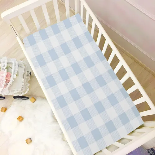 Miniatura 6 de Kigai Sábanas de cuna de punto de jersey para niños y niñas, para colchones estándar de cuna y de niño pequeño, cómodas, suaves, transpirables, 28 x