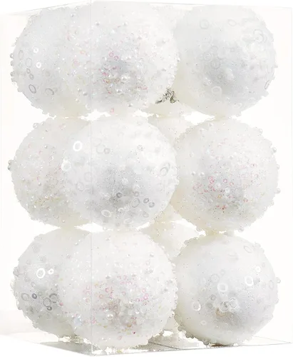 Miniatura 23 de 12 unidades de adornos de bolas de Navidad, adornos de bolas de Navidad en oro rosa, perlas de plástico irrompibles para colgar para fiestas