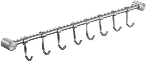 Miniatura 8 de Estante organizador de utensilios de cocina de acero inoxidable de 16.5 pulgadas con ganchos móviles para cacerola, cuchara, toalla