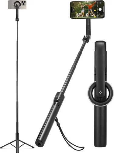 Miniatura 11 de Spigen Soporte de Trípode para Palo de Selfie con Control Remoto Bluetooth y Obturador, Extensible de 24", Compatible con MagSafe iPhone
