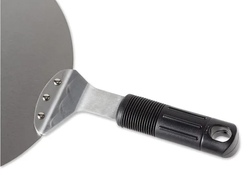 Miniatura 2 de RSVP International Endurance Pizza Tool Collection - Espátula para horno, acero inoxidable de 10 pulgadas de diámetro, mango en ángulo de silicona